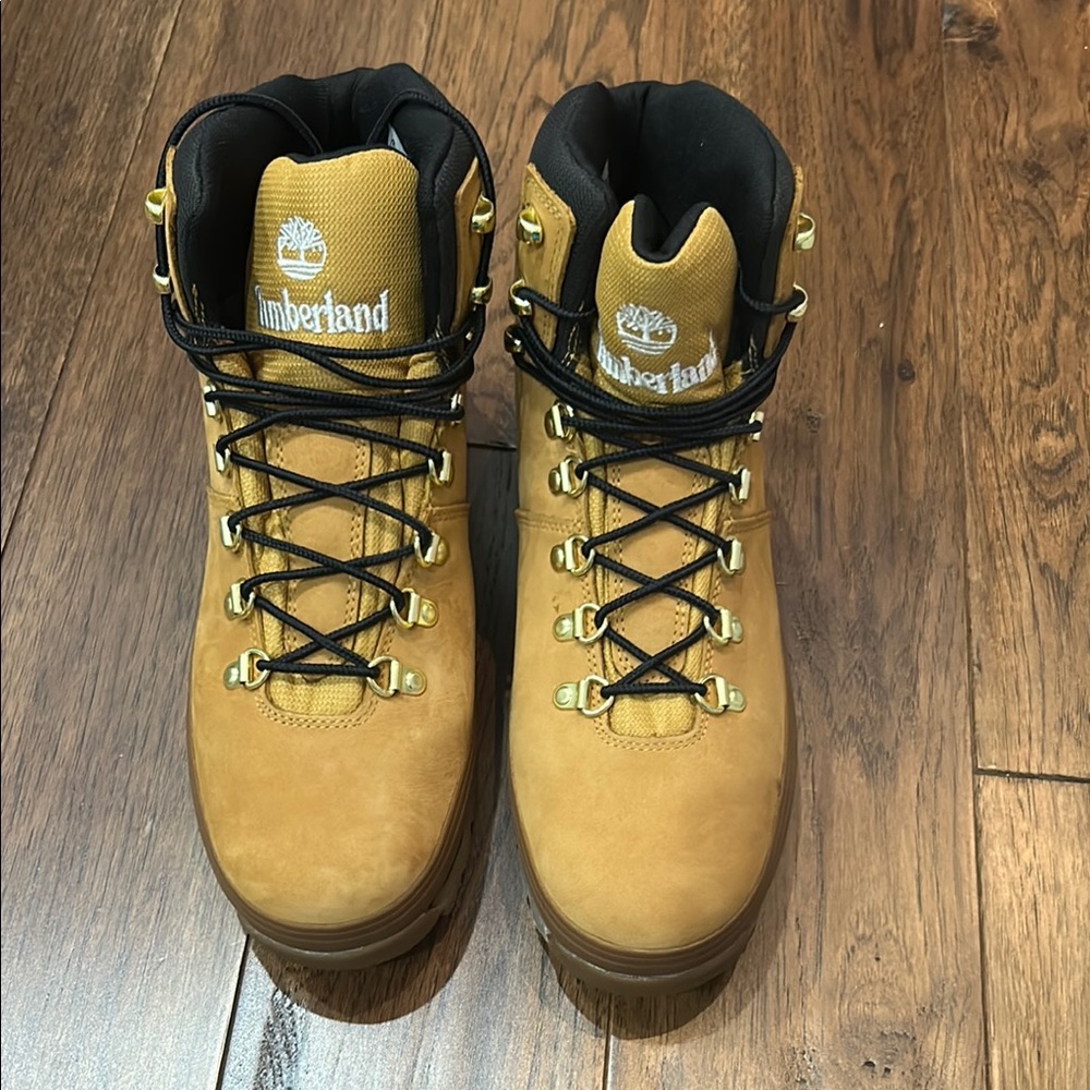 Timberland Tan and Black Boots Durable Nubuck Leather